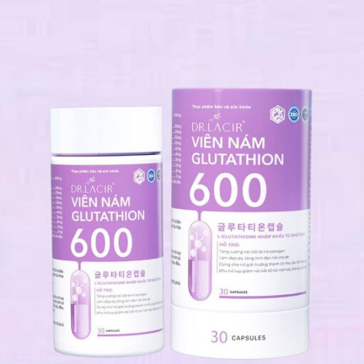 Viên Uống Glutathione 600 (Phiên bản Tím) DR.LACIR Sáng Da, Ngừa Nám, Chống Lão Hóa (Hộp 30 Viên)