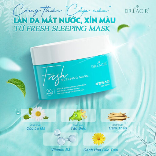 Mặt Nạ Ngủ Thạch Anh Tươi DR.LACIR – Dưỡng Ẩm & Phục Hồi Da (100ml)